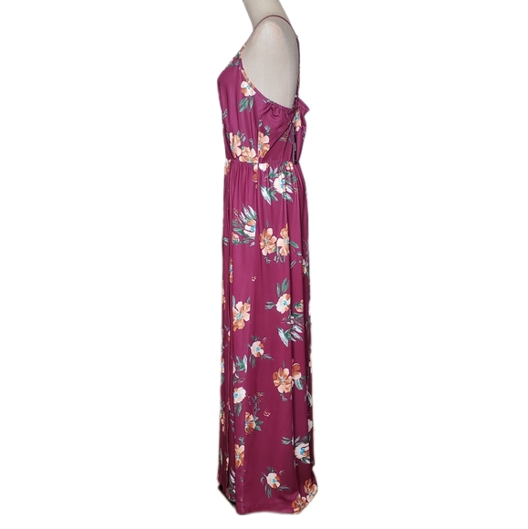 ININ Women's NWT Burgundy Flower Dress Sz L - Picture 2 of 6